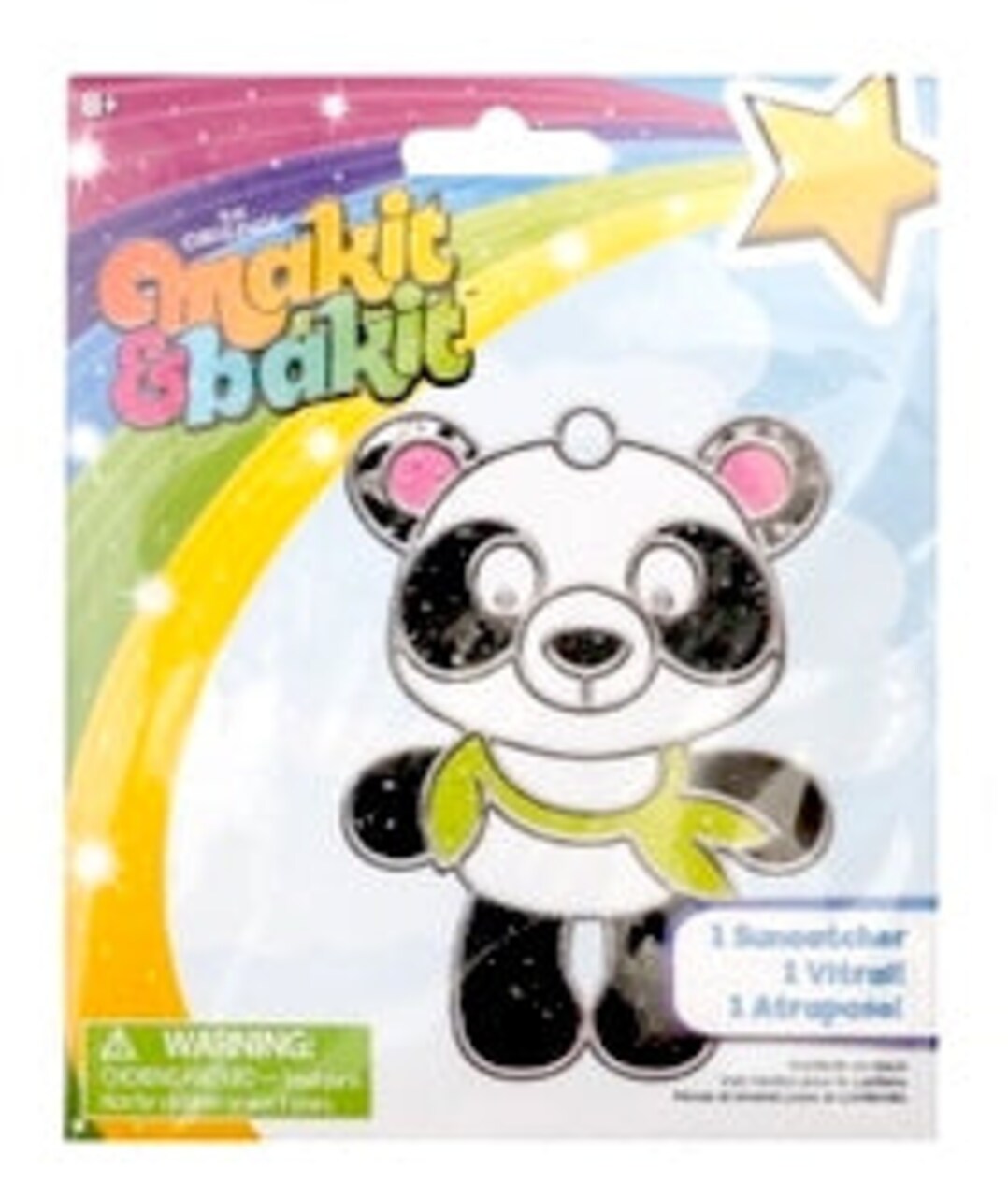 DIY Makit & Bakit Panda Bear Stained Glass Suncatcher Kit Kid Craft Project